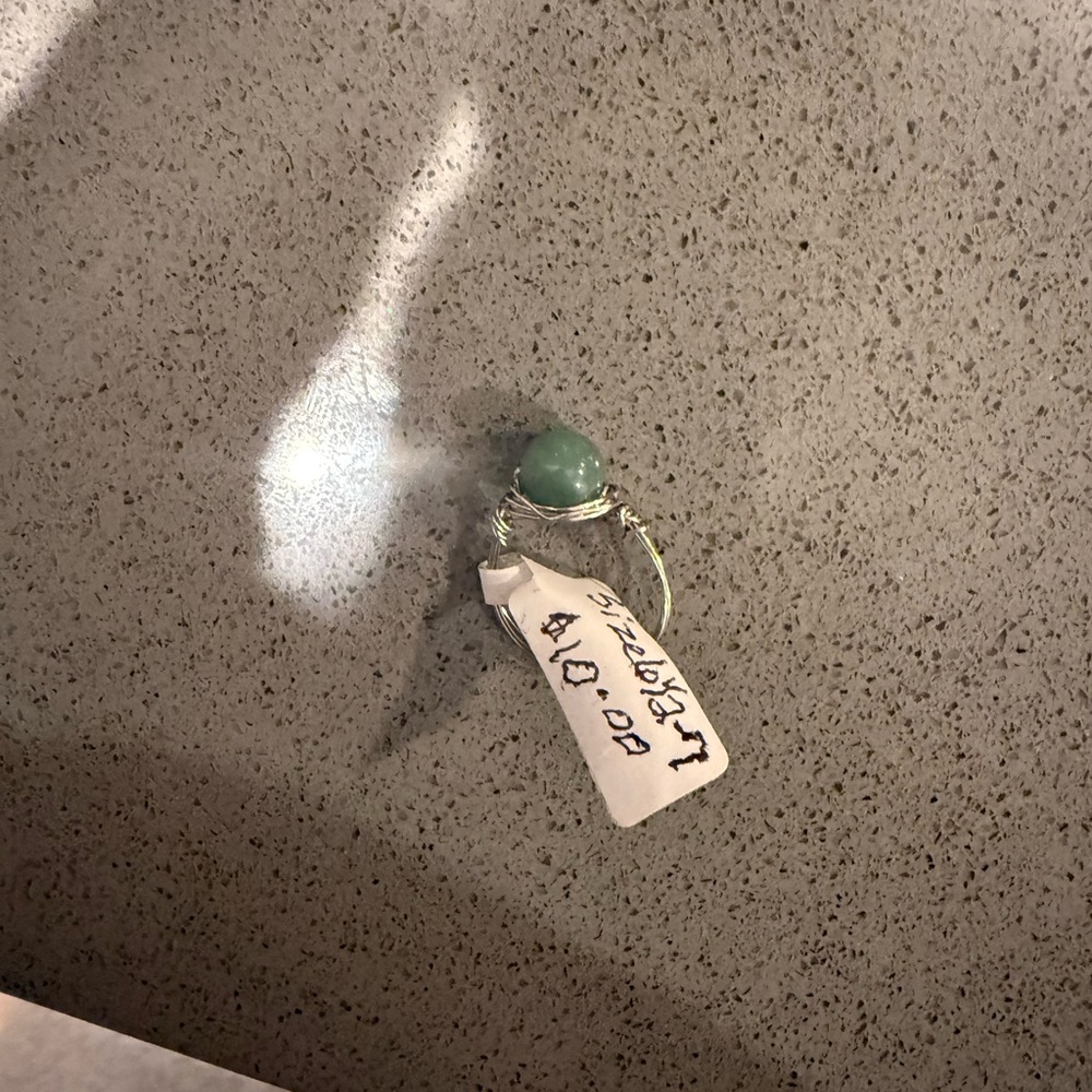 Green Wire Wrapped Ring